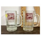 2 Falstaff glass mugs
