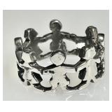 Sterling silver Ring Around the Rosie ring