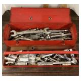 Metal tool box with contents