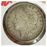 1921 Morgan silver dollar