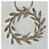 Sterling silver laurel wreath necklace