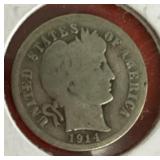 1914 Barber dime