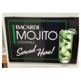 Plastic Bacardi sign 18x28