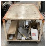 Steel top rolling cart and contents