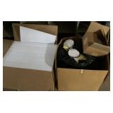 2 boxes of signs and sign board