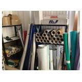 2 shelving units and contents