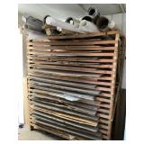 Contents of wood flat file shelving unit