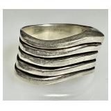 Heavy sterling silver modernist ring