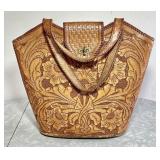 Vintage tooled leather purse