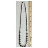 Sterling silver graduated bead necklace