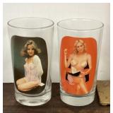 2 Adult bar glasses