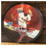 Lou Brock autographed collector plate