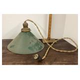 Green metal shade pendant light