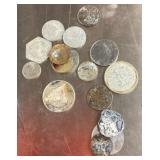 Foreign coins and tokens