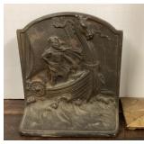 Cast iron Viking bookend