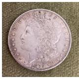 1879 Morgan silver dollar