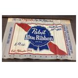 Pabst Blue Ribbon corrugated cardboard sign