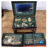 Jewelry box with costume jewelry