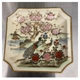 Hand painted Andrea by Sadek 8" peacock plate