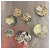 Severely damaged silver coins