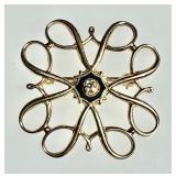 Gold filled and diamond brooch