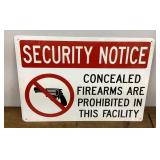 Metal concealed carry sign