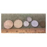 6 foreign coins