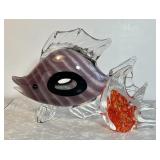 2 art glass fish