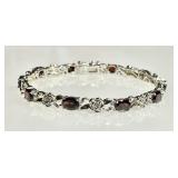 Sterling silver garnet bracelet