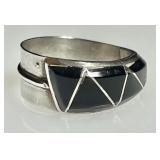 Sterling silver Zuni obsidian ring