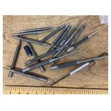 Set of steel punches