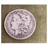 1887-O Morgan silver dollar