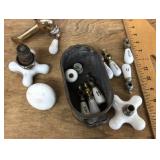 White porcelain plumbing handles