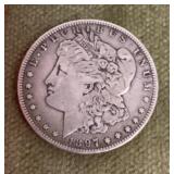 1897 Morgan silver dollar