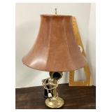 Brass candlestick telephone lamp