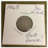 1868 3-cent nickel