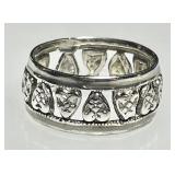 Sterling silver heart band ring