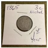 1865 3-cent nickel