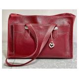 Red leather Brighton shoulder tote