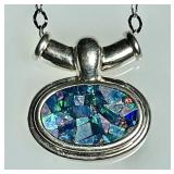 Sterling silver opal necklace