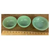 3 Fire-King jadeite bowls