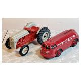 2 diecast Ertl vehicles --tractor & Texaco tanker