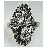 Sterling silver filigree ring