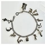 Sterling silver charm bracelet