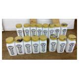 16 Griffiths milk glass spice jars