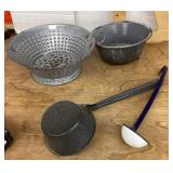 Graniteware ladles and strainers