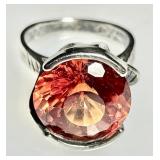 Sterling silver ring w/large orange kyanite?