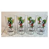 4 Marvin the Martian collector glasses 1998