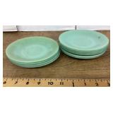 10 Fire-King jadeite saucers