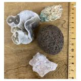 Geode, lava rock, misc. specimens